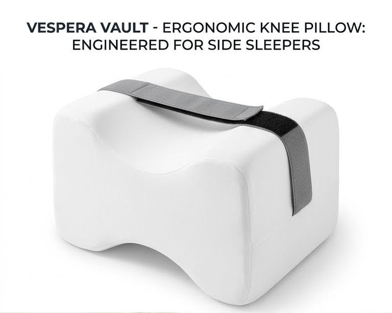 Vespera Vault™ Ergonomic Knee Pillow with Securing Strap